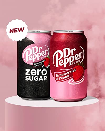 Dr Pepper Strawberry And Cream Soda - 12 Fl Oz Cans - New Strawberries And Cream Flavor - Zero Sugar | 12 Pack #TOP1