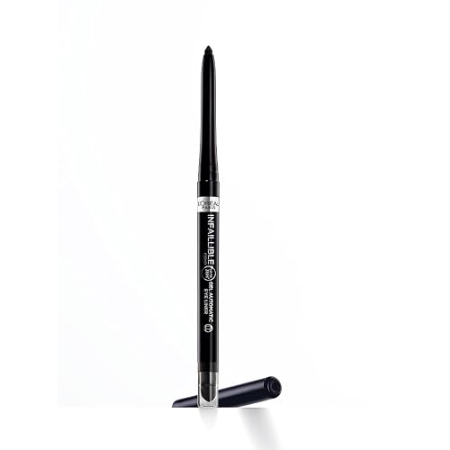 L'Oréal Paris Gel Eyeliner Pencil, Intense Black Eye Liner with Long-lasting Colour, up to 24H Wear, Infallible Grip Gel Automatic Eyeliner, Intense Black - Intense Black - 1 count (Pack of 1)