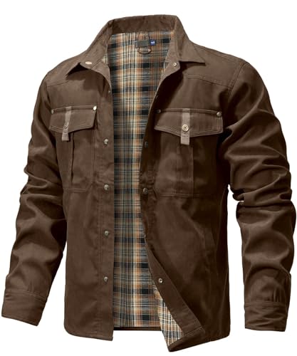 Image of HYPESTFIT Men's Plaid Flannel Lined Shirt Jackets