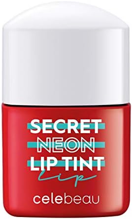 CELEBEAU - Secret Neon Lip Tint - Blacklight Activated - All Day & All Night Coverage - Burgundy - 3.4g
