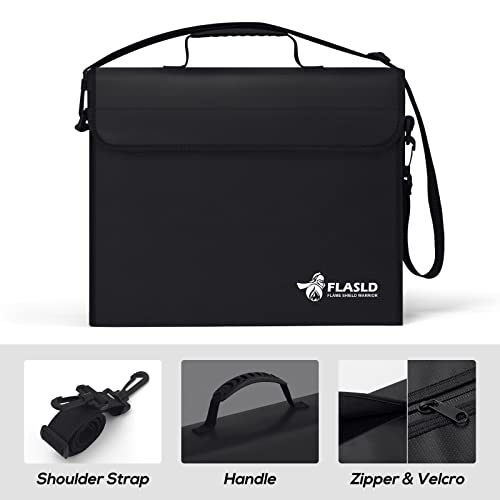 FLASLD Dokumententasche Feuerfest Wasserdicht, Tresor Feuerfest wasserdichte Tasche, Große Kapazität Aktentasche für Dokumente, Laptops, Geldtasche, Pässe und Wertsachen