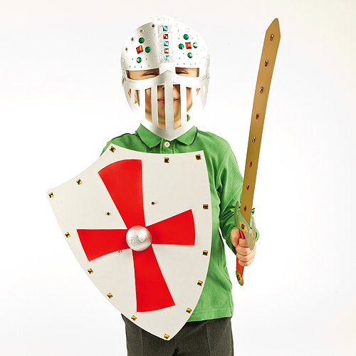Baker Ross EV2822 Helmet Face Masks for Children to Decorate and Wear as a Part of a Costume at a Fancy Dress Party (Pack of 6), White - Image 2