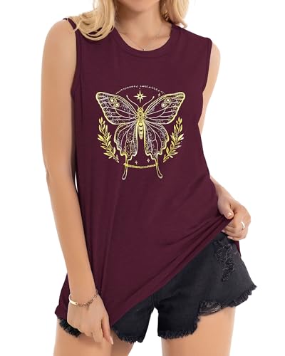Image of Womens Tank Tops Summer Casual Sleeveless Top Loose Fit Basic Tunic Shirts