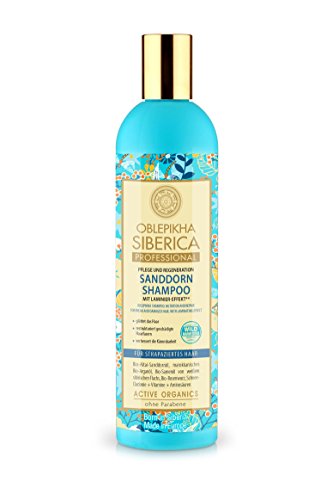 Natura Siberica - Shampoing à l'argousier pour cheveux abîmés, soin et régénération - 1 bouteille (400 ml)
