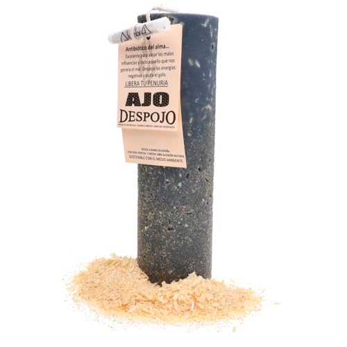 LAMARE Esoterische Knoblauch-Kerze – Reinigung - Ritualkerze zum Schutz, gegen negative Energien und bösen Blick – Handgemachte Kerzen mit 100% natürlichem Baumwoll-Docht