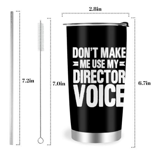Image of Director Gifts Tumbler, 20oz Stainless Steel Travel Coffee Mug for Band, Art Theater Movie Film, Program Director, Boss Appreciation