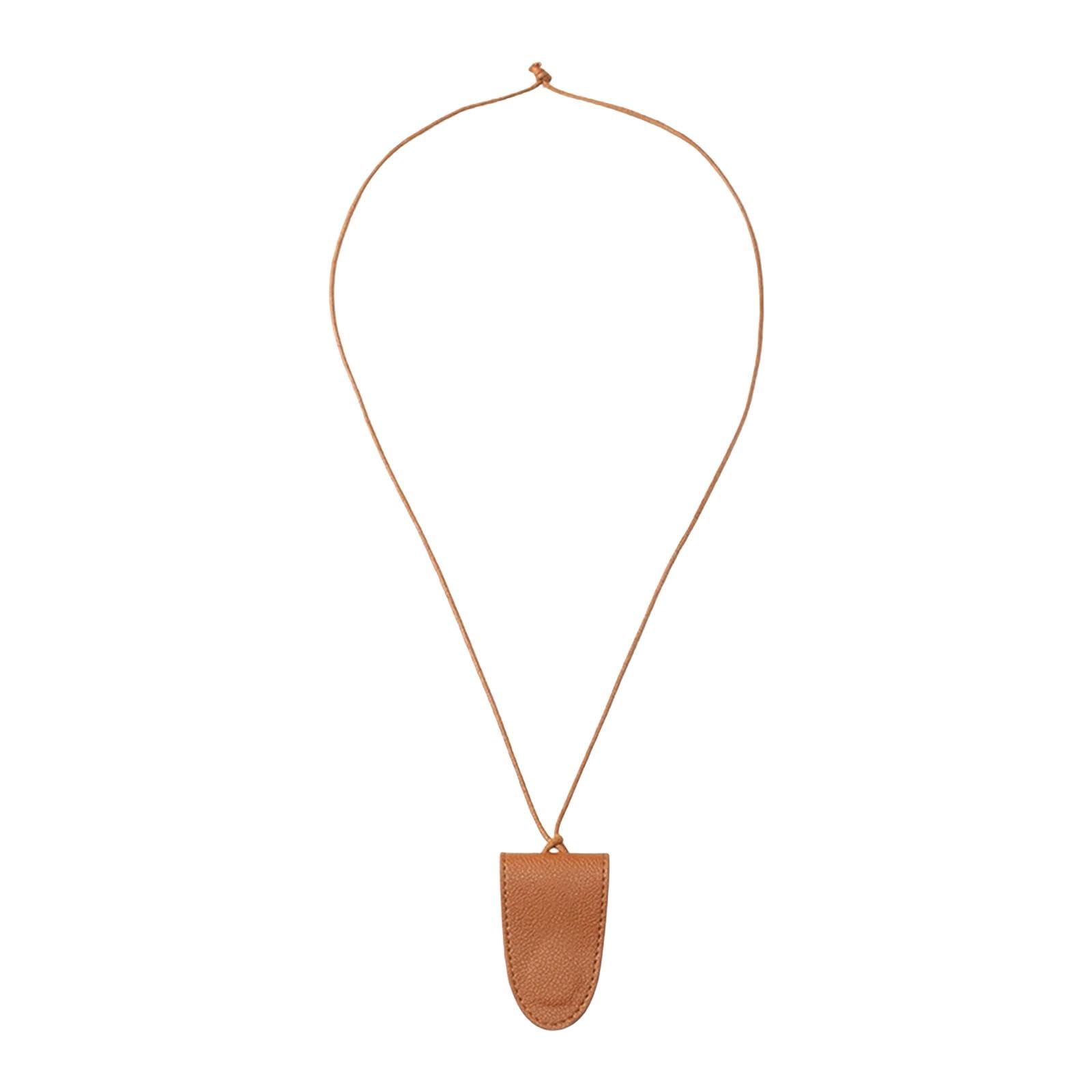 Eyeglass Case Hanging Neck Clip Eye Glasses Glasses Bag for Women Man Hiking Brown-image-12