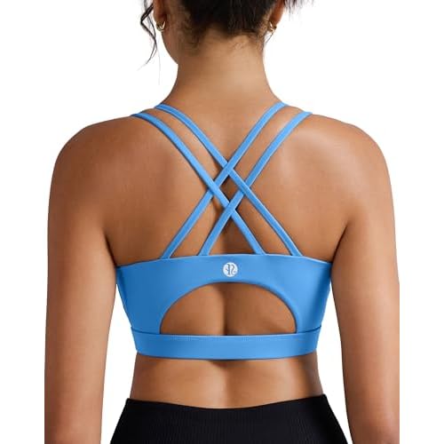RUNNING GIRL Sports Bras for Women,Padded Sports Bra Tank Top Sexy Crisscross Back High Impact Longline Workout Yoga Bra
