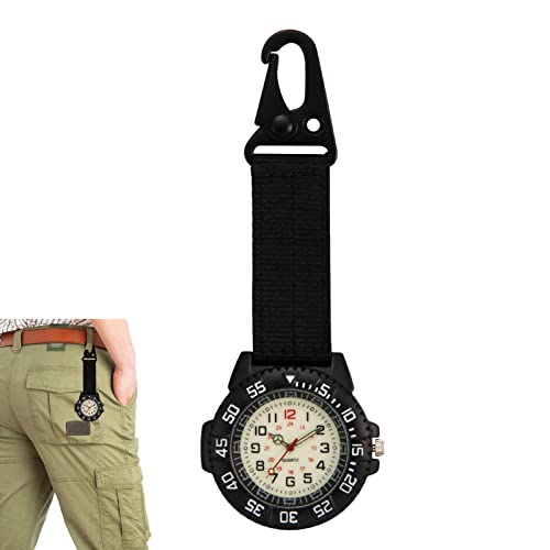 Hearthxy Digitale Clip-Uhr - Rucksack mit aufsteckbarer Quarzuhr | Stoßfeste Taschenuhr Praktische Karabineruhr Outdoor-Modeaccessoires Cover