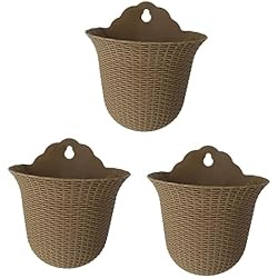 Macetas Flores Exterior Yardwe 3 Piezas Maceta Creativa para Colgar En La Pared Maceteros De Balcón Maceta Colgante De Pared Maceta Montada En La Pared Jardinera Aplique De Pared Vid De Flores Jugoso El Plastico
