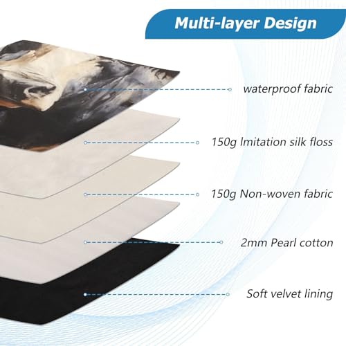 Funda para portátil 13-14 pulgadas estampado vaca impermeable miniatura 4