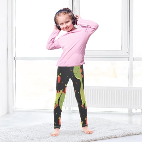 Toddler Girls Leggings Printed Yoga Pants Leggings Dinosaur with Apple for Kids4