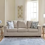 Signature Design by Ashley Deltona Contemporary Sofa with 2 Accent Pillows, Beige - Image 2