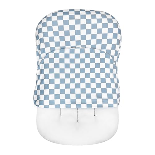 Image of DILIMI Baby Lounger Cover for Boys and Girls, Removable Cover Ultra Soft Comfortable Lounger Slipcover, Blue Checkerboard (Lounger not Included)