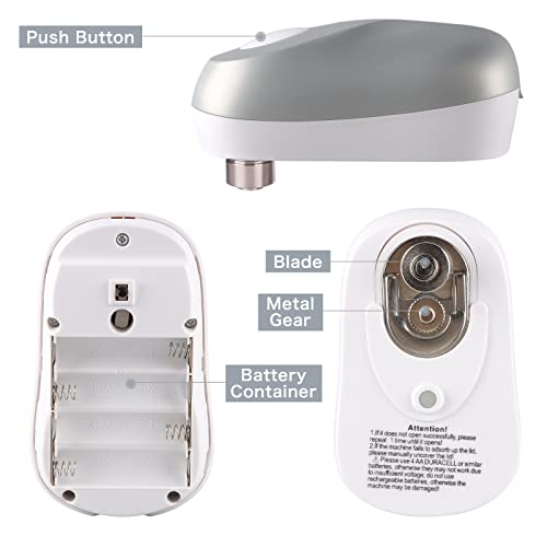 Electric Can Opener - Vcwtty One Touch Battery Operated Handheld Can Opener For Any Size, No Sharp Edge, Food-Safe, Seniors, Arthritis And Chef, Kitchen Best Gadget (Mini Silver) #TOP3