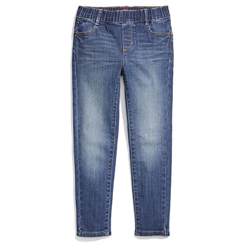 Tommy Hilfiger Girls' Adaptive Seated Skinny Jeans With Adjustable Waist And Magnetic Hem, Toni Wash, 7 #TOP4