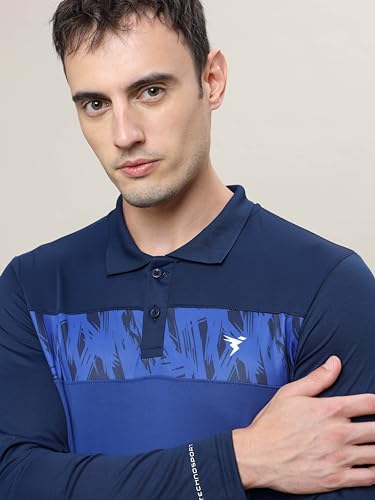 Image of TECHNOSPORT Men's 100% Polyester Slim Fit T-Shirt - (P710 P ) Pack of 1