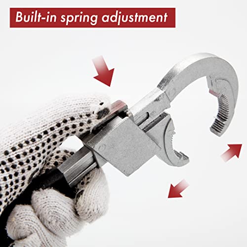Hipbrandfactory Universal Adjustable Double-Ended Wrench Multi-Function Bathroom Wrench Pipe Basin Faucet Bathroom Wrench Tool Disassembly Faucet Sink Sewer Pipe Repair #TOP3