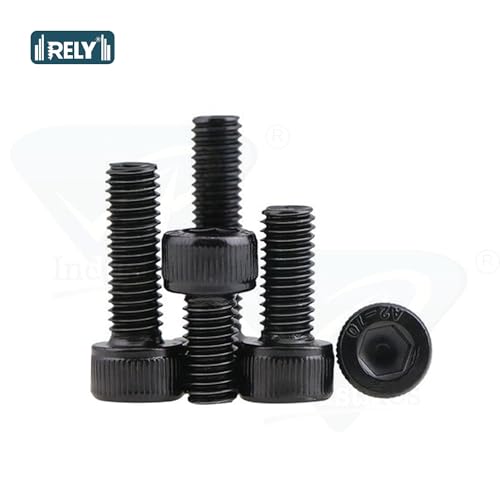 Image of Rely⇒VP INDUSTRIES (Pcs-25) M5 X 12 mm Socket Head Cap Head Cap Screw Allen Bolt High Tensile 10.9 Grad| Allen Socket Head Cap Screw with Allen Key 1 Pc | Allen Socket Head Screw Alloy Steel Black