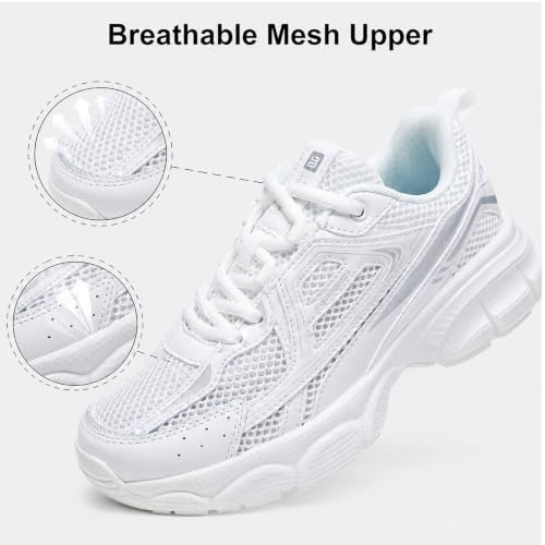 Image of BAASPLOA Women's Chunky Fashion Sneakers Casual Sports Shoes Mesh Breathable Athletic Gym Workout Tennis Shoe Platform Thick Walking Shoes