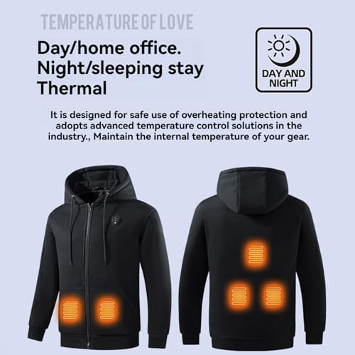 Heated Hoodie for Men Women Plus Size Fashion Lightweight Sweatshirt Unisex Casual Fall Outfits with Battery Included4