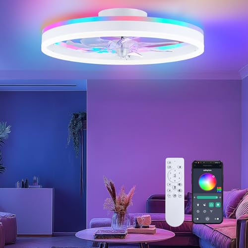 RGB Ceiling Fan with Lights and Remote