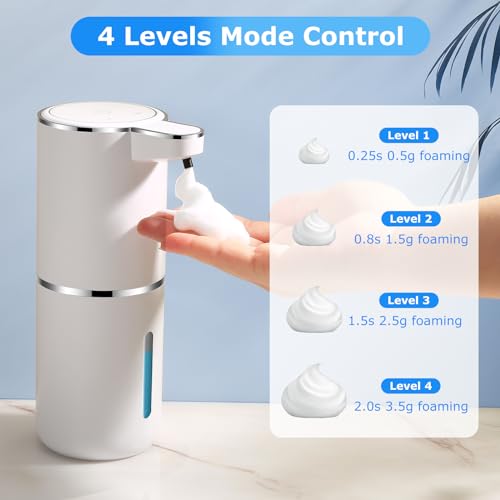 2 Pack Automatic Soap Dispensers,12.8oz/380ml USB Touchless Automatic Foaming Soap Dispenser,Rechargeabled Wall Mounted Smart Soap Dispenser for Bathroom Kitchen Dish Soap by VZZNN - Image 5