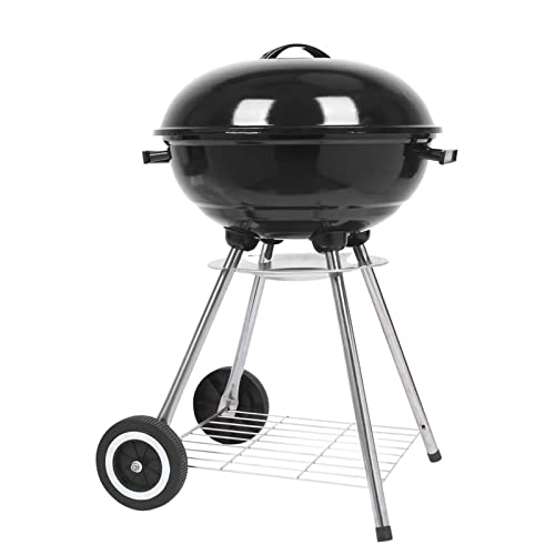 DXDRT Barbecue Compatto A Carbonella 46cm BBQ Carrello Grill, Griglia Barbecue a Carbone con Coperchio Ruote per Picnic in Balcone e Giardino,Picnic all'aperto,Campeggio Mini