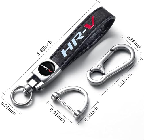 Image of HUIANTS Black Leather Car Keychain Metal Car Keyring Compatible with Honda HR-V Accessories,Keychain Keyring Family Present for HRV Owners(for HRV)