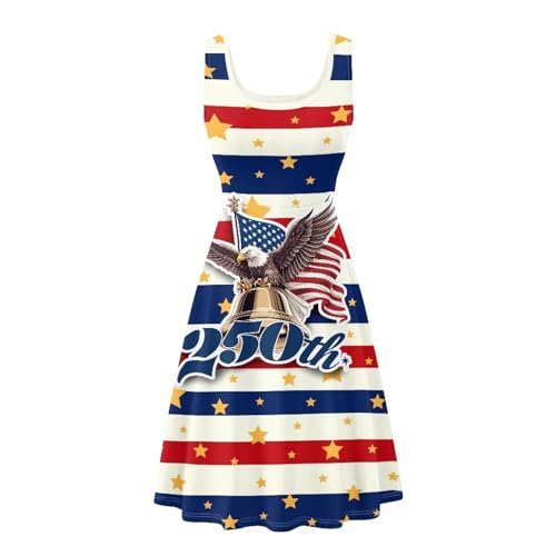 Image of Women Stylish Tank Dresses Sleeveless Round Neck Midi Casual Dress with Pocket for Summer