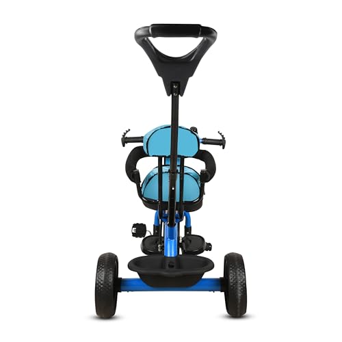 Image of Tricycle 1 Years to 5 Years with Removable Safety Guard and Parental Control Back Side Push Handle with Rubber Tyre for Kid's CR07 (Blue 2)