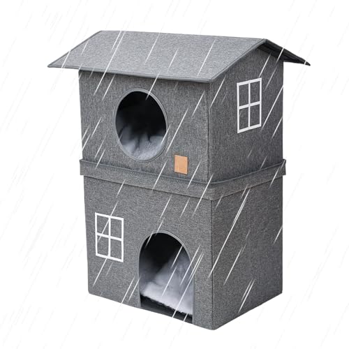 Maison pour chaton avec grattage intégré et zone de jeu intérieur - 2