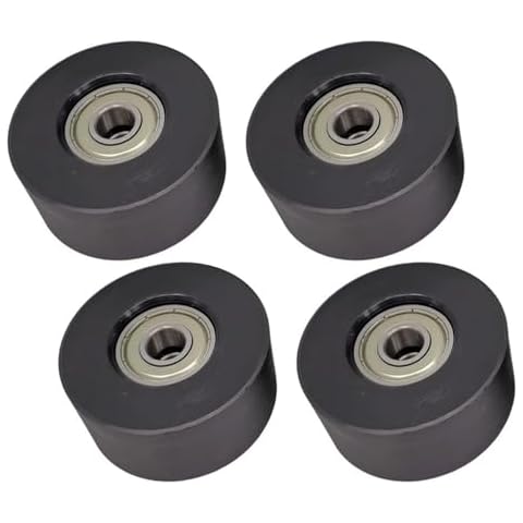 KoovDem Home Gym Replacement Parts Water Resistance Rowing Machine Pulley Wooden Rowing Machine Seat Bearing Wheels Nylon Plastic Fitness Equipment Accessories (4 PCS) Cover