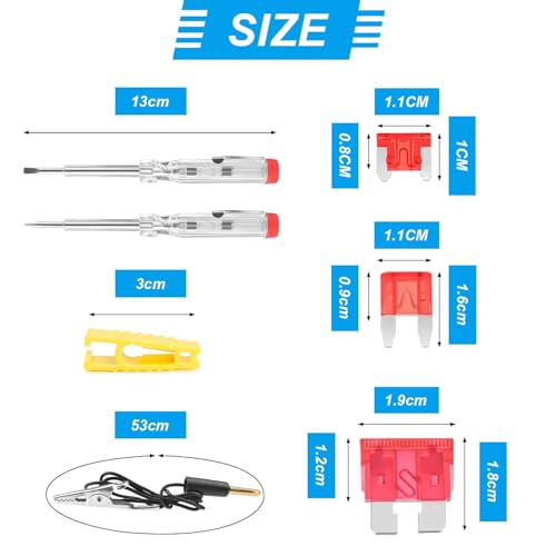 Azonee Car Fuses Assortment Kit, 310Pcs Mini Blade Automotive Fuse with Fuse Tester & Puller, ATM/ATO Replacement Fuses for RV/Marine/Truck (2A/5A/7.5A/ 10A/15A/20A/25A/30A/35A)