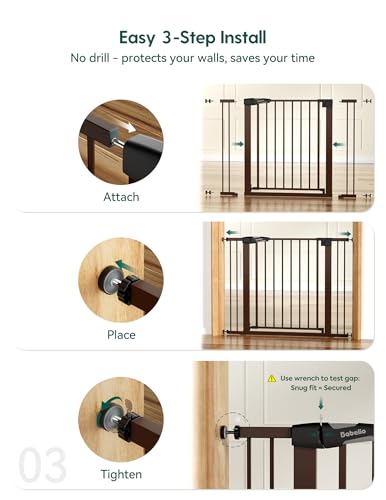 Image of Babelio 29-48 in Baby Gate for Stairs No Drilling, PressGuard Dog Gate