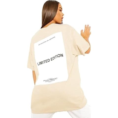 COMFYLOT Women's Slogan Oversized T-Shirt Cover
