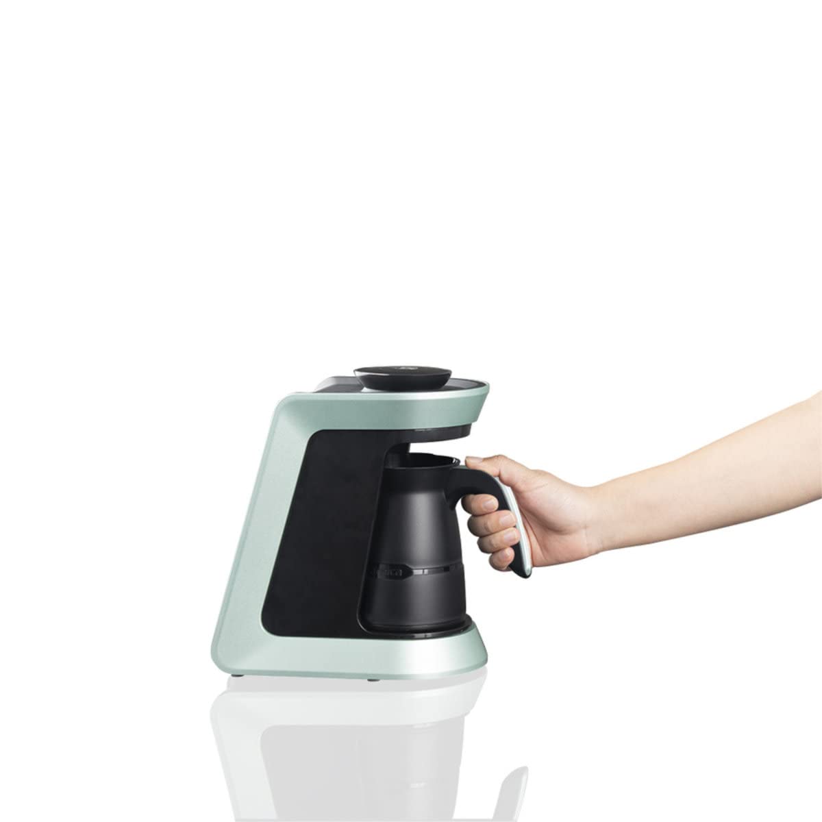 arnica Köpüklü-Türkische Mokka Kaffeemaschine - 650W Edelstahl Kaffeekocher für Türkischen Kaffee - 4 Tassen 300ml - Überlaufschutz Ein-Klick-Bedienung
