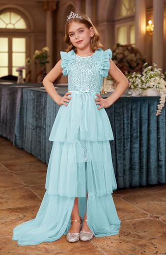 Image of GRACE KARIN Girls Dresses Sequin Party Formal Pageant Dress Tween Girl Birthday Tulle Prom Princess Maxi Dress Size 5-14