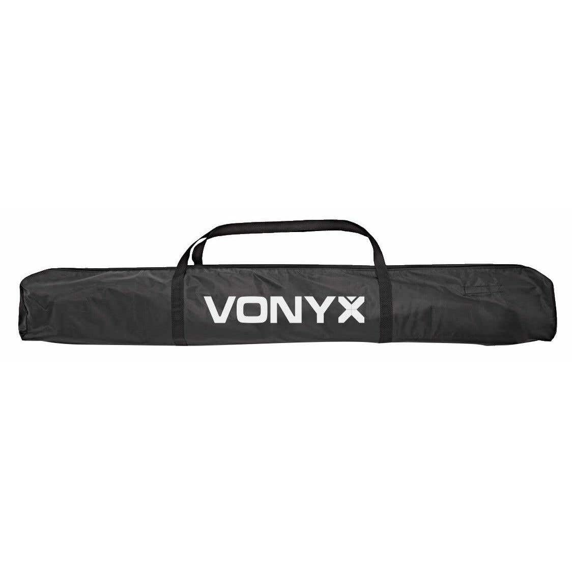 Vonyx DB3 DJ Pult, großer mobiler DJ Tisch klappbar, 146 x 73 x 132 cm, inklusive Tragetasche und weißer und schwarzer Husse DJ Booth, faltbar DJ Equipment, DJ Table, DJ Stand mit Husse
