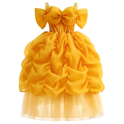 Disfraz princesa niña vestido amarillo con accesorios miniatura 3