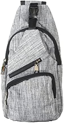 Nupouch Anti-Theft Daypack Crossbody Sling Backpack, USB Charging Connector Port, Lightweight Day Pack for Travel, Hiking, Everyday, Regular, Gray