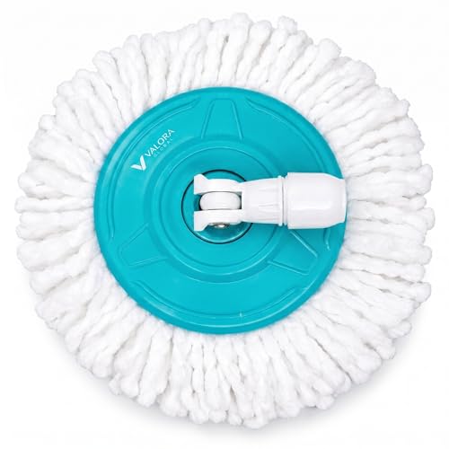 Image of Valora Global Stainless Steel Mop Stick Rod - 360 Extendable Spin Mop Handle, Heavy Duty Foldable Cleaning Pole for Floor - Cleaning Mop for Home (Pocha) (Cyan Blue)