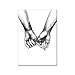 Love and Hand in Hand Wall Art Canvas Print Poster Black and White Sketch Art Line Drawing Decor for Living Room Bedroom (Set of 3 Unframed, 8x10 inches)