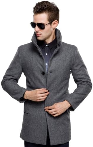 Sslr Manteau D Hiver En Laine Pour Homme Avec Col Montant Gris Xx Large Amazon Fr Vetements Et Accessoires
