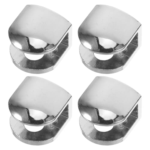 Angoily Soportes Ajustables para Estantes de Vidrio 10 CM Abrazaderas Metálicas de Aleación de Zinc Silicona Antideslizante Kit de 4 Piezas para Montaje Tiendas Armarios y Mamparas de