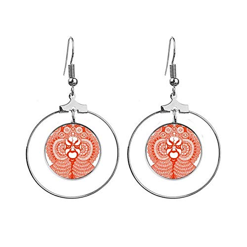 Boucles d'oreilles opéra chinois en papier d'art rouge fait main