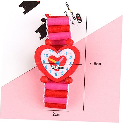 GALPADA 5 Pcs Wooden Watch Cartoon Wrist Watches Educational Playthings for Boys and Safe Smooth Grip Fun Random Color2