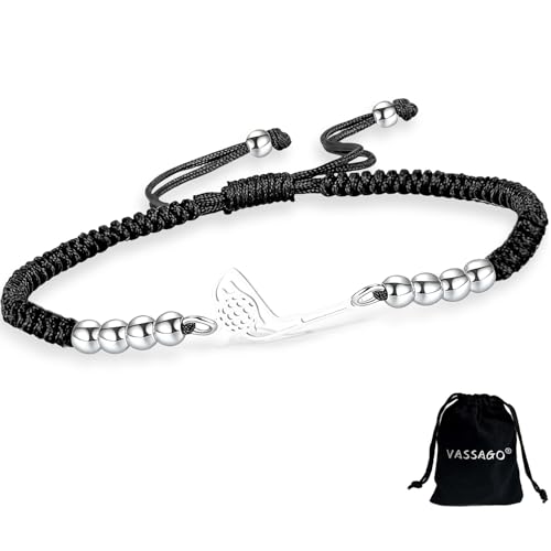 VASSAGO Golf Armband für Damen und Herren Edelstahl zierlich verstellbar Golf Charm Schichtung Sport Link Armband Schnur Golfliebhaber Geschenk Schmuck für Golfer Teenager TochterSpieler (B-S string)