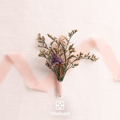 Miniatura 5 de Vitalizart Cinta De Gasa Rosa 2,5 Cm X 19,2 M, Tejido Con Flecos, Cinta De Tela Para Invitaciones De Boda, Ramo De Novia, Decoración, Envolver Regalos Y Hacer Nudos