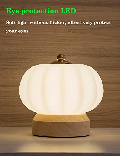 Brstone Pumpkin Shaped Table Lamp, White Acrylic Frosted Shade Bedside Lamp, Night Light, Led Lamp, Study Lamp, Nursery Lamp, Reading Lamp, Creative Gift #TOP1